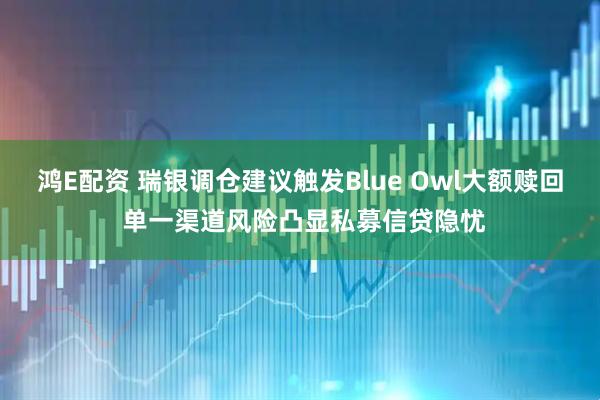 鸿E配资 瑞银调仓建议触发Blue Owl大额赎回 单一渠道风险凸显私募信贷隐忧